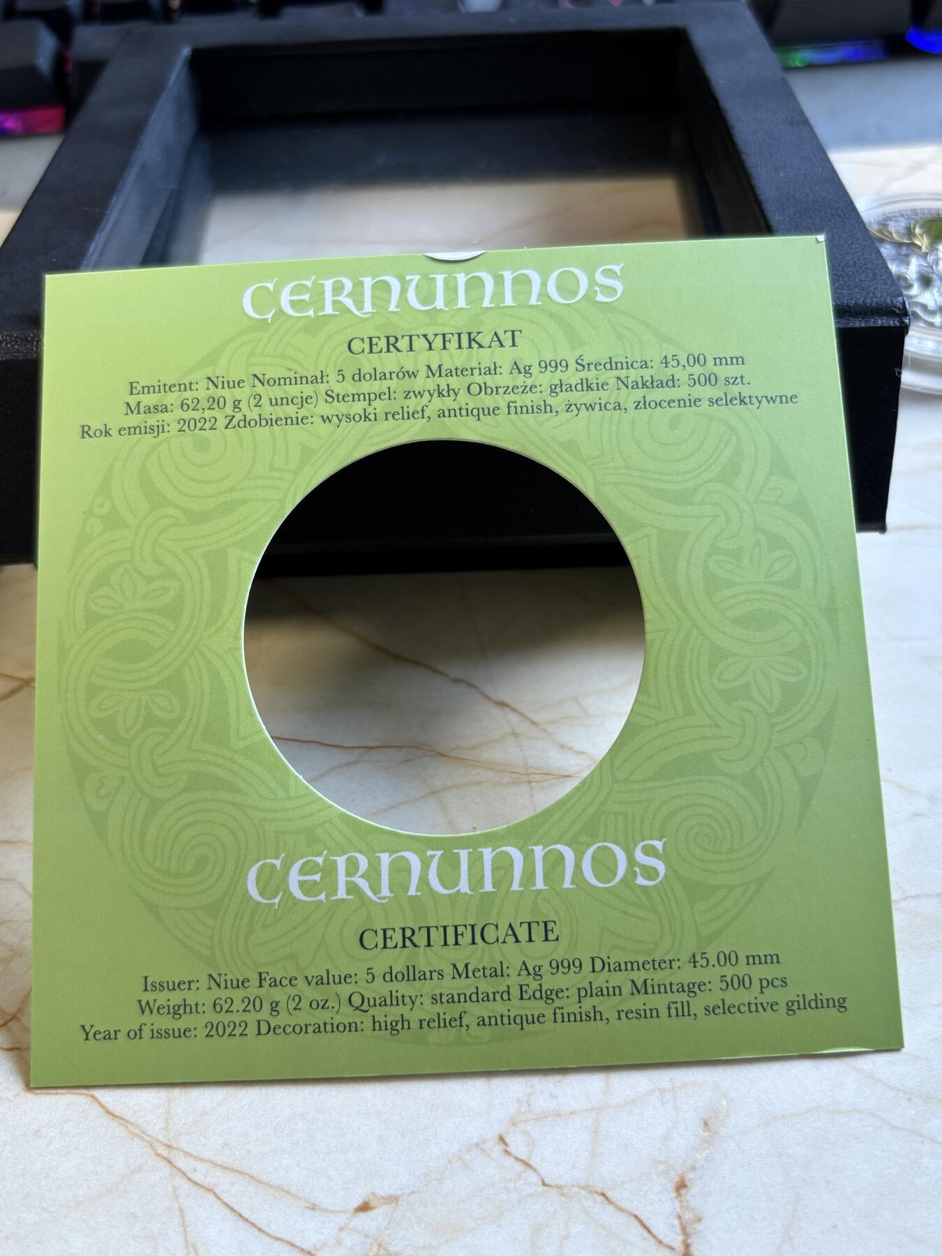 第193期拍卖 纽埃2022年古罗马凯尔特神话神2盎司仿古纪念银币，999银，发行500枚