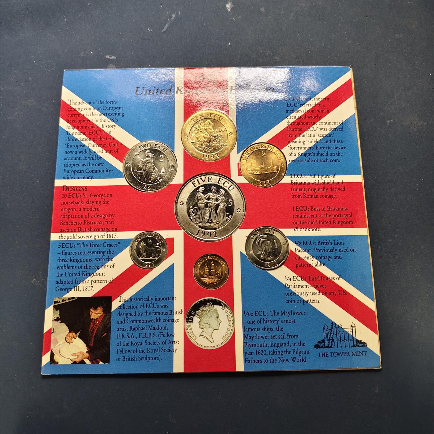 【全场包邮】纯粹捡漏拍511场 英国1992年伦敦钟楼铸币厂官方封装新版埃居版套币