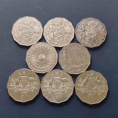 【全场包邮】纯粹捡漏拍510场 - 澳大利亚各年份50分8枚一组-含3枚流通币+5枚纪念币