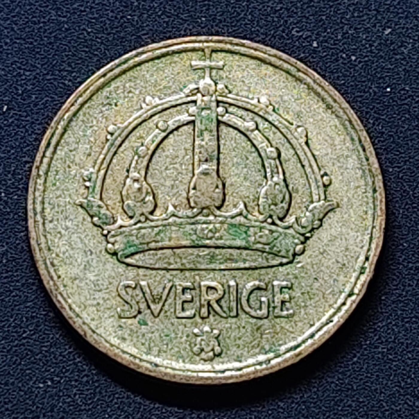 【全场包邮】纯粹捡漏拍510场 瑞典1944年古斯塔夫五世25欧尔银币【17毫米2.32克40%】