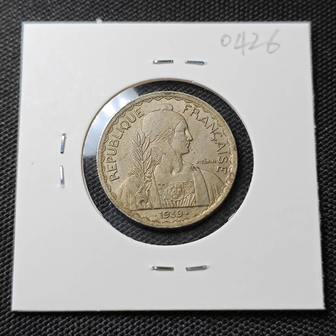 KK钱币收藏小铺   第404期 2月预留时间 周末发货  1939法属印支20分