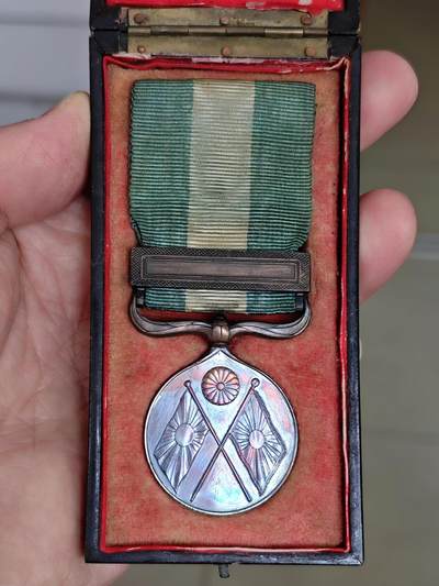 美品明治二十七八年甲午战争从军记章带原盒 - 美品明治二十七八年甲午战争从军记章带原盒