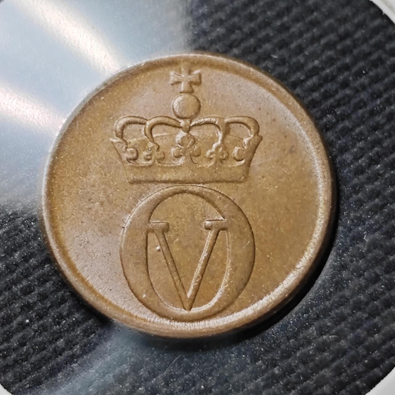 KK钱币收藏小铺   第404期 2月预留时间 周末发货  1964挪威1欧尔动物版 好品