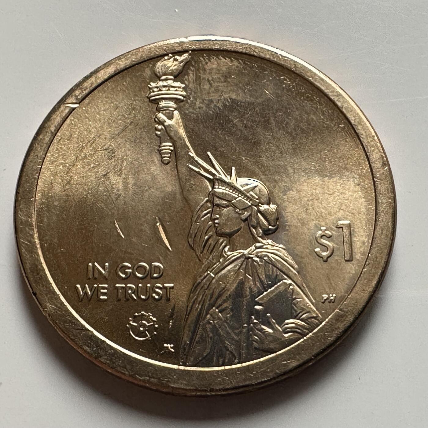 🌹外币初藏🌹🐯2026年第26场  各国纪念币专场 每周二四六晚8️⃣点 接代拍 美国 2020年 创新者系列康涅狄格州主题 纪念格伯可变比例尺的制图创新成就 1元纪念币