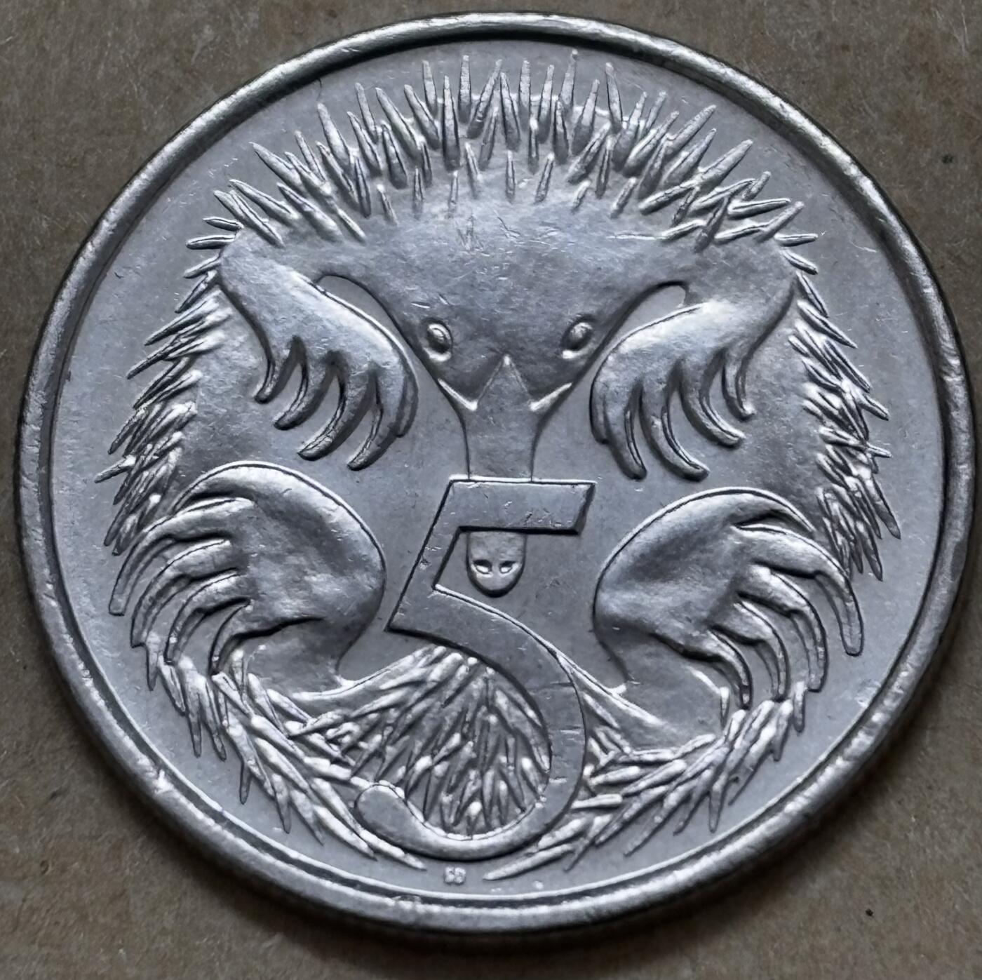 文馨钱币收藏第 296 场，长期接代拍业务  原光品相 2025 年澳大利亚 5分，查尔斯头像少见