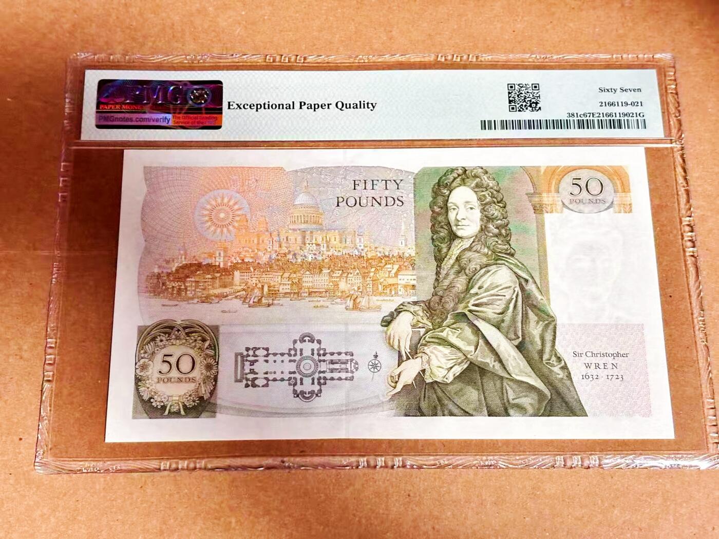 【Blue Auction】世界纸币精拍第792期——18级TOP拍卖/信誉/品质/专业/高效💫 【p381c】英国 1991-93年50镑 PMG67EPQ 