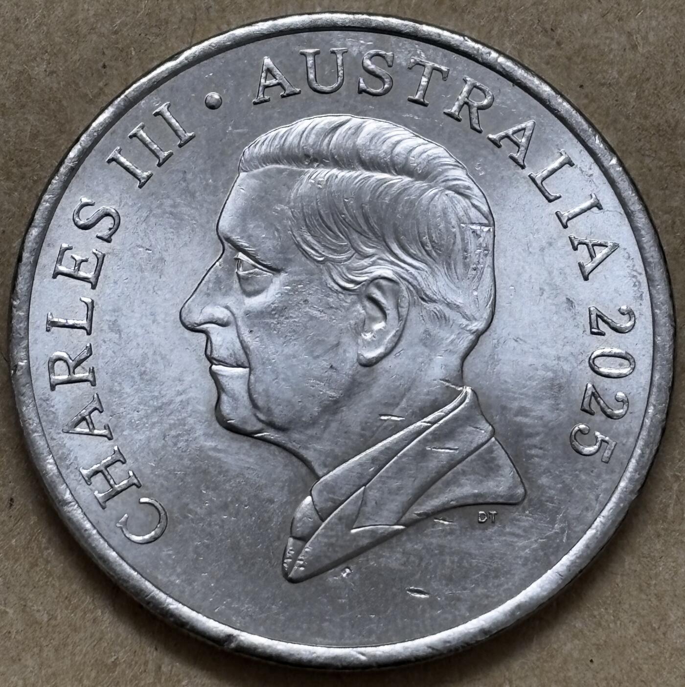 文馨钱币收藏第 296 场，长期接代拍业务  原光品相 2025 年澳大利亚 20 分，查尔斯头像少见