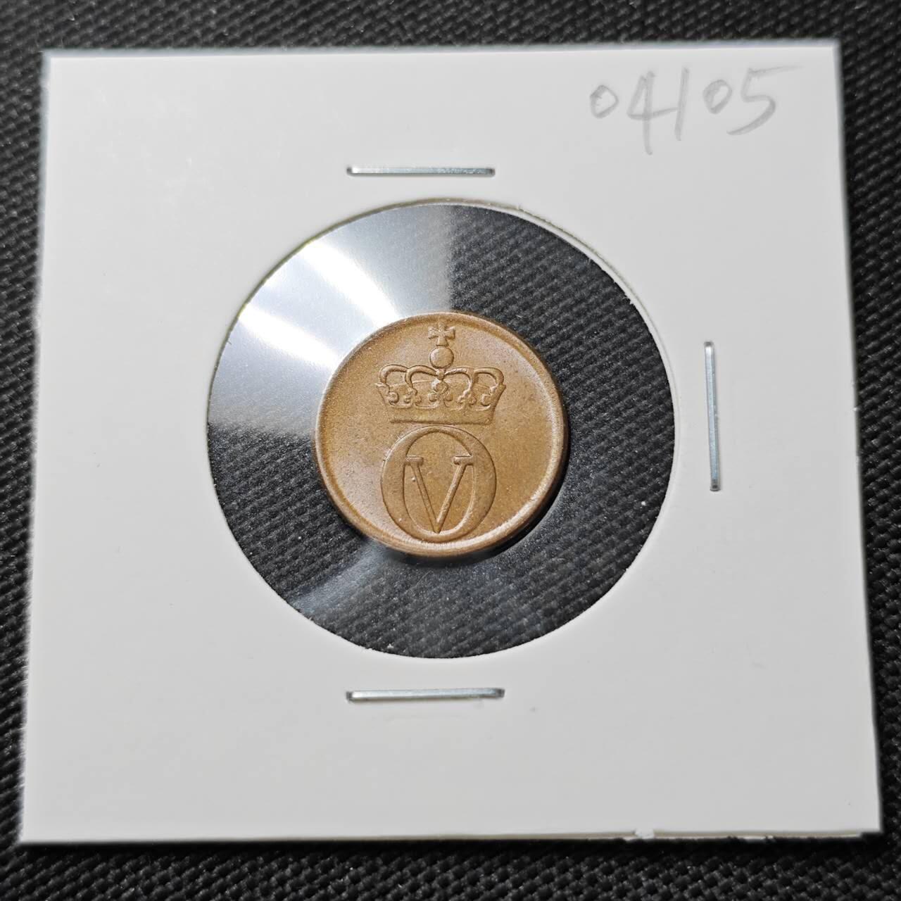 KK钱币收藏小铺   第404期 2月预留时间 周末发货  1964挪威1欧尔动物版 好品