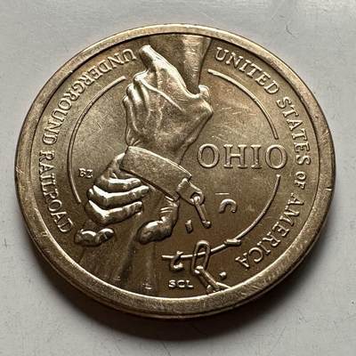 🌹外币初藏🌹🐯2026年第26场  各国纪念币专场 每周二四六晚8️⃣点 接代拍 - 美国 2023年 创新者系列俄亥俄州主题 纪念地下铁路的废奴运动与自由抗争成就 1元纪念币