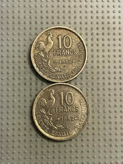 2026年第30场各国散币拍卖（总第180场） - 法国1952年10法郎2枚