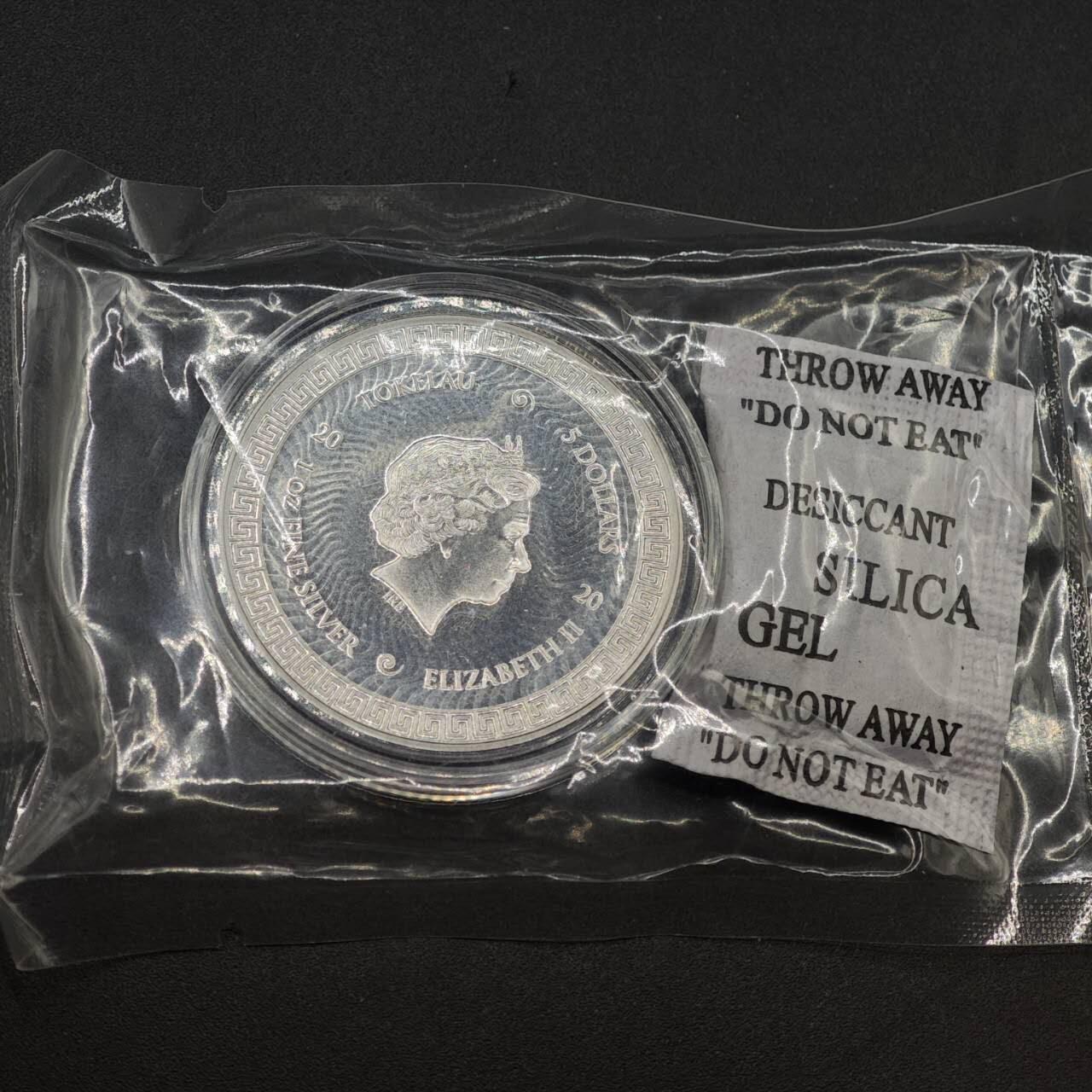 【淘币小摊】实时拍第八百七十九拍   银币套币场    每周一统一发货 托克劳2020年5元类精制一盎司银币 戴安娜-ICON 发行量：3万