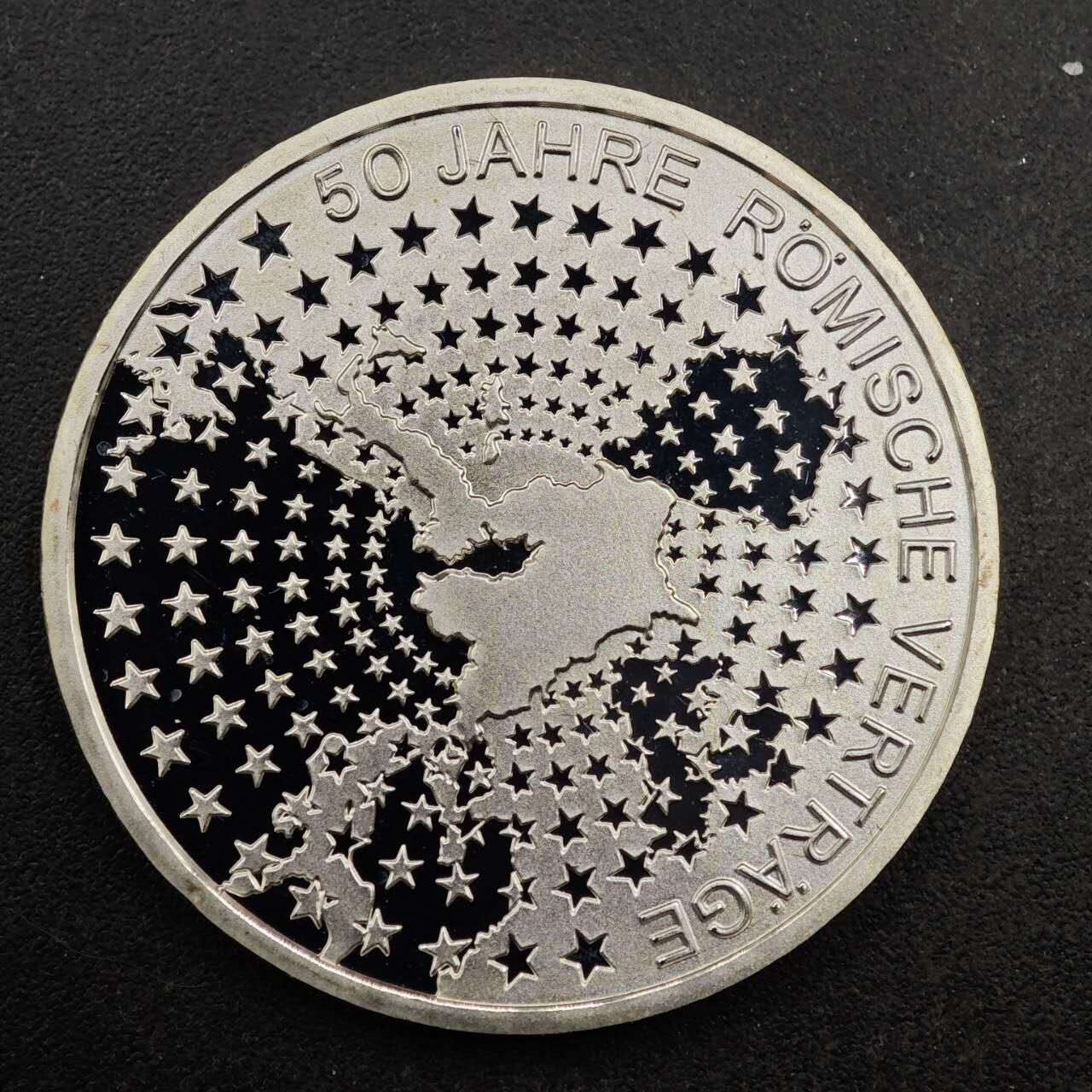 【淘币小摊】实时拍第八百七十九拍   银币套币场    每周一统一发货 德国2007年10欧元精制银币 罗马协定50周年 18克925银