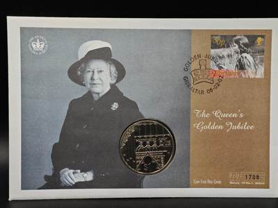  【淘币小摊】限时拍第八百七十九拍   克朗币邮币封场    每周一统一发货 - 斐济2002年女王登基金禧1元纪念币邮币封