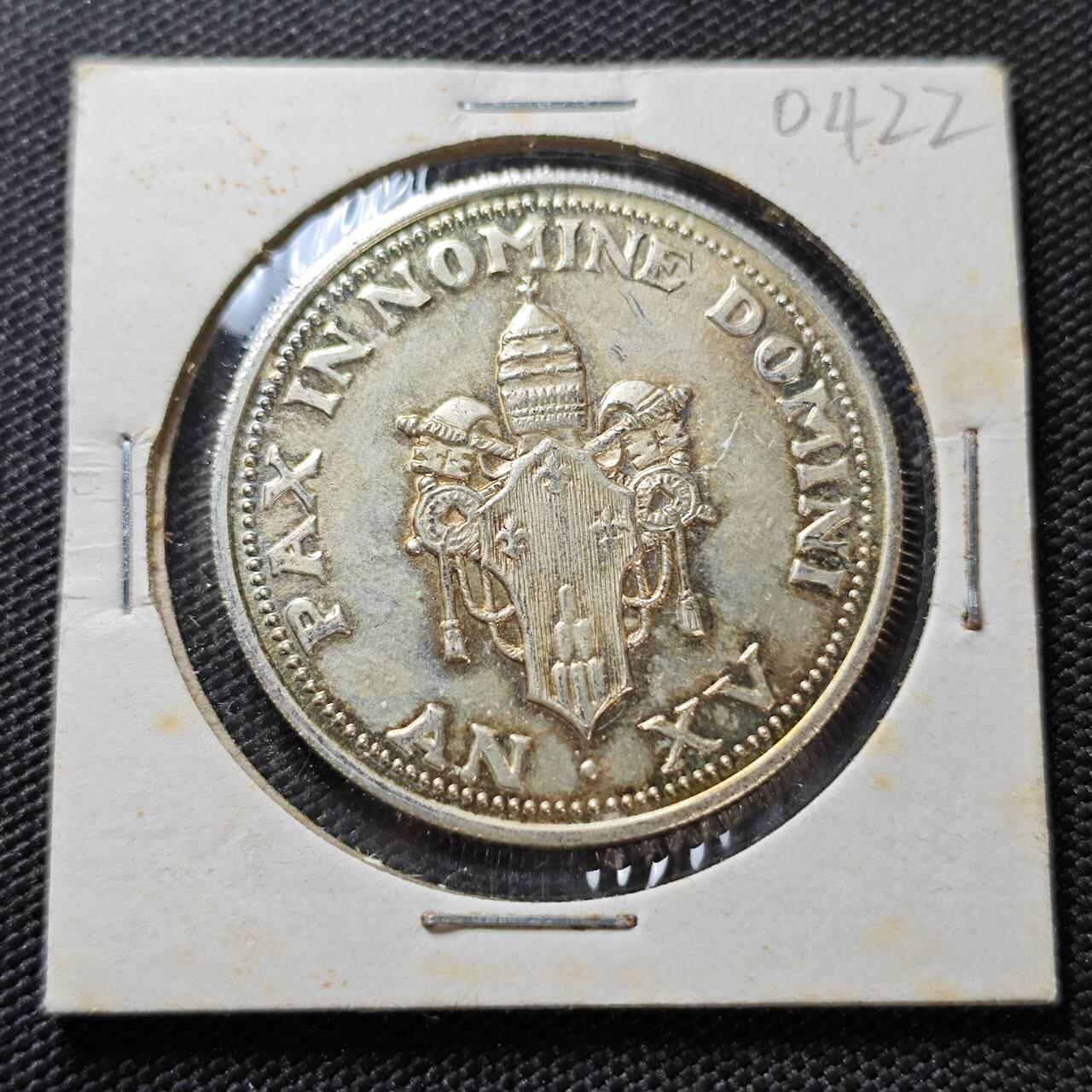 KK钱币收藏小铺   第404期 2月预留时间 周末发货  梵蒂冈镀银章