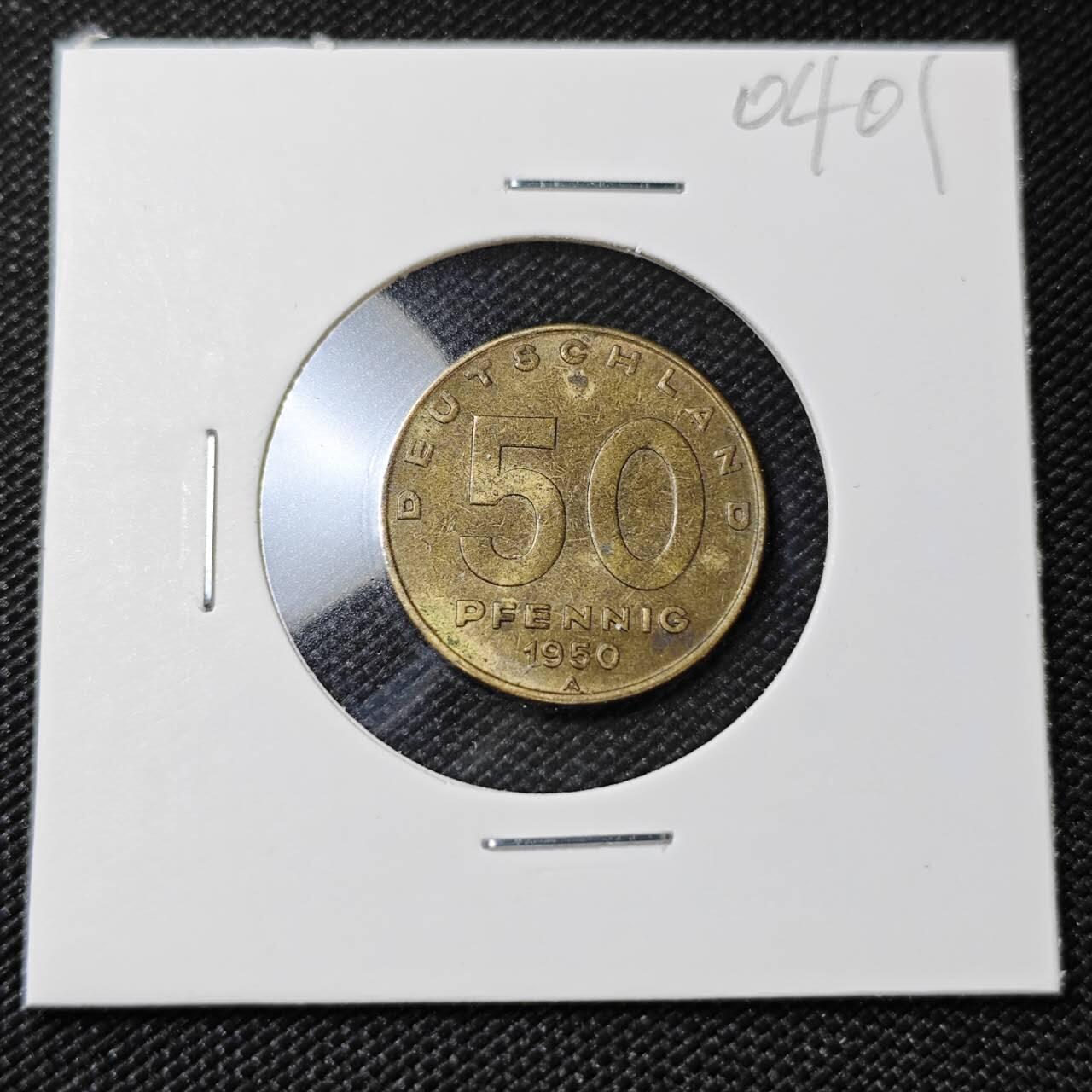 KK钱币收藏小铺   第404期 2月预留时间 周末发货  1950东德50芬尼
