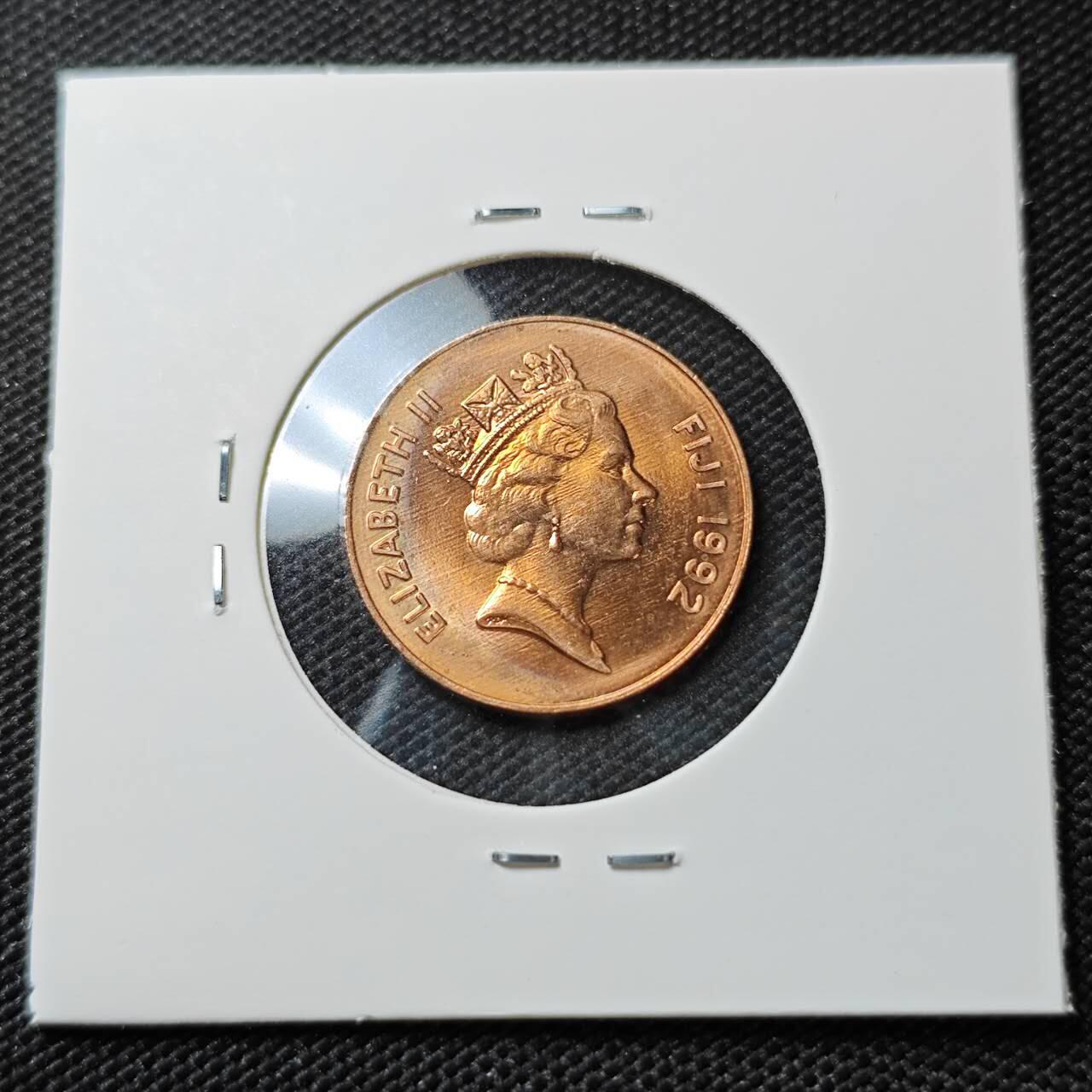 KK钱币收藏小铺   第404期 2月预留时间 周末发货  1992斐济2分铜币