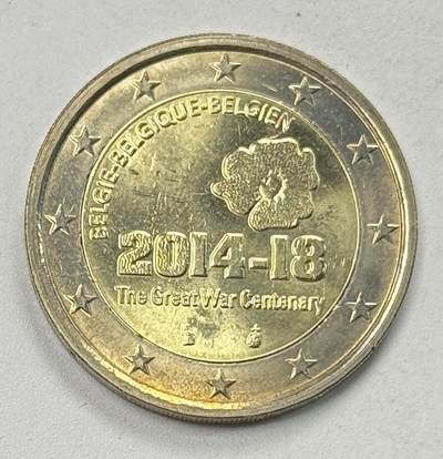 S&S Numismatic世界钱币-拍卖 第122期  - 比利时2014年 第一次世界大战百年 2欧元双色纪念币