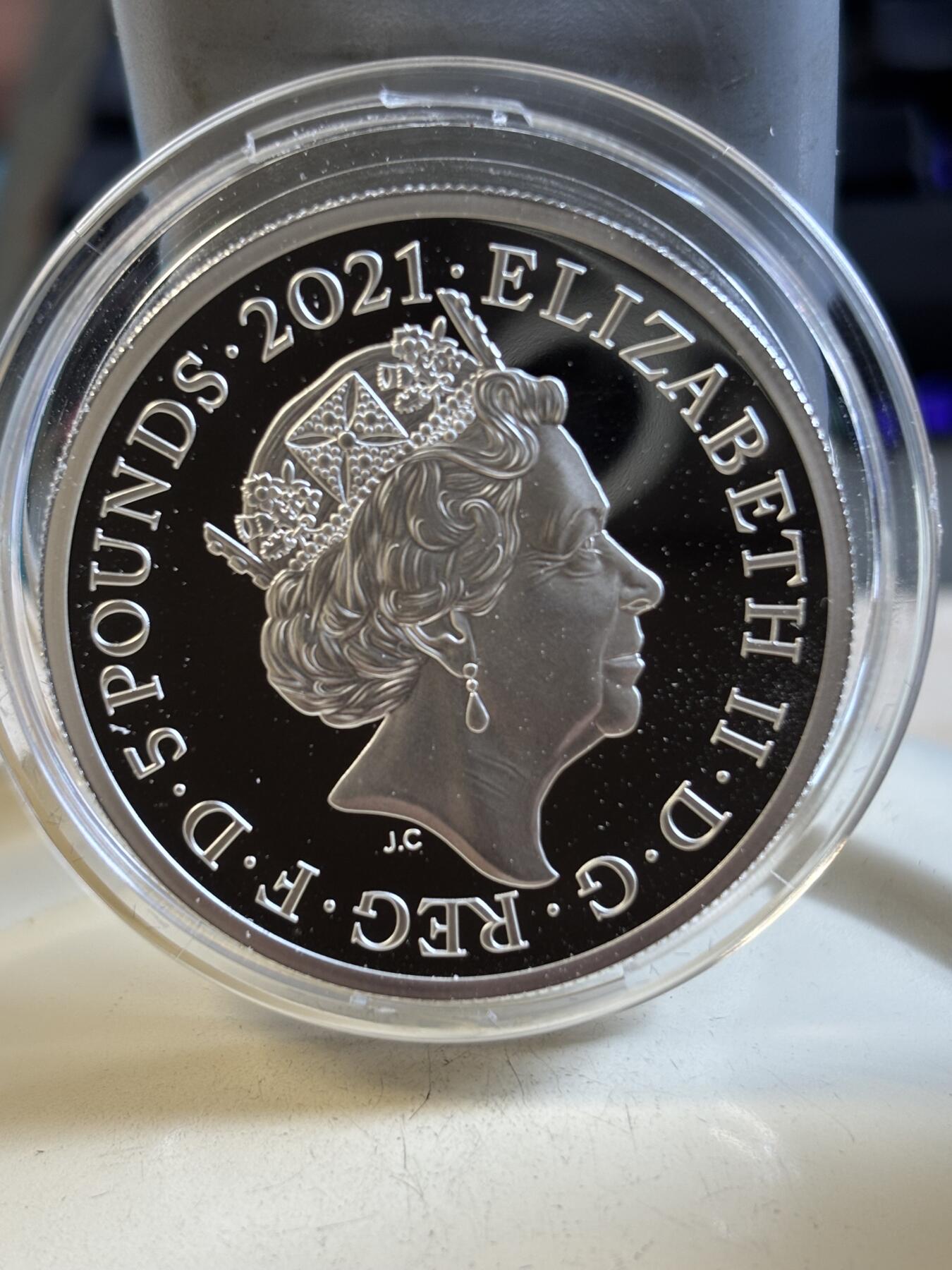 第193期拍卖 英国2021年伟大雕刻师维多利亚女王2盎司加厚银币，999银，发行4000枚