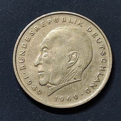 【全场包邮】纯粹捡漏拍510场 - 德国联邦德国1973年2马克康拉德·阿登纳