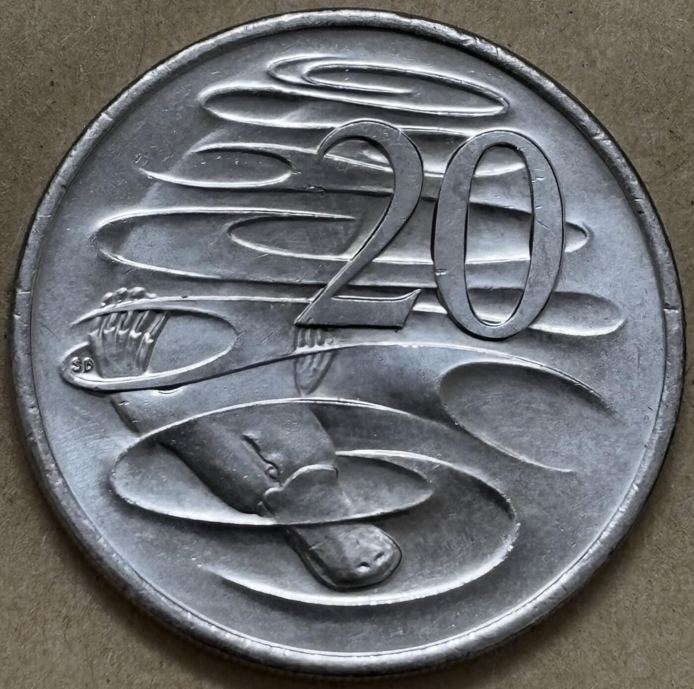 文馨钱币收藏第 296 场，长期接代拍业务  原光品相 2025 年澳大利亚 20 分，查尔斯头像少见