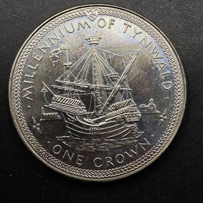  【淘币小摊】限时拍第八百七十九拍   克朗币邮币封场    每周一统一发货 - 马恩岛1979年千年克朗纪念币