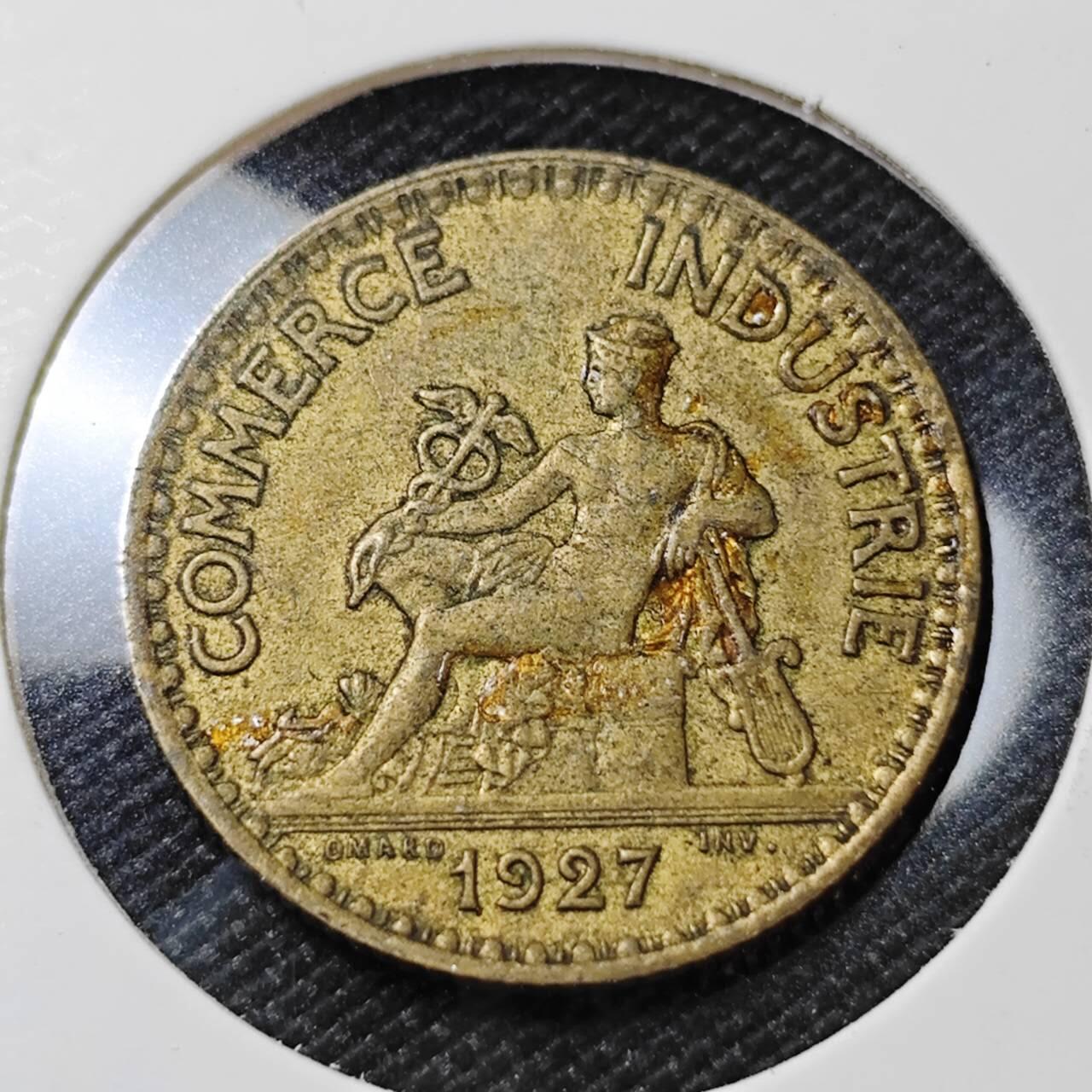 KK钱币收藏小铺   第404期 2月预留时间 周末发货  1927法国1法郎铜币