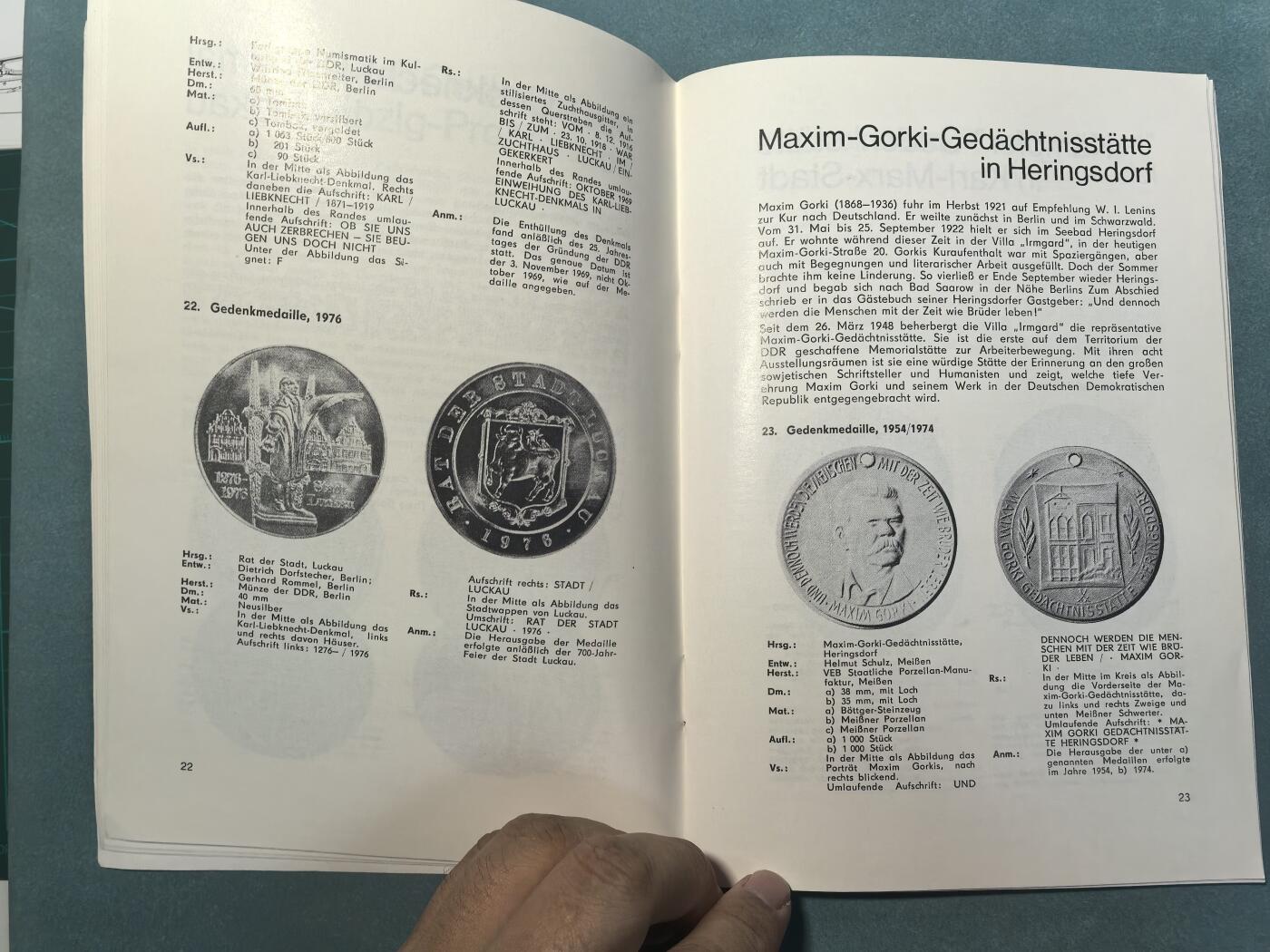 盛世勋华——号角文化勋章邮票专场拍卖第308期 东德出版 纪念章牌上的纪念地