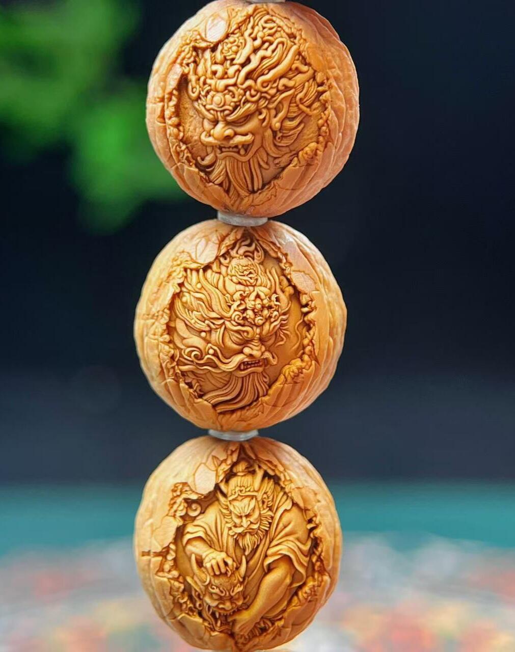 猴头核桃1.75原皮诛邪退散钟馗文玩手串