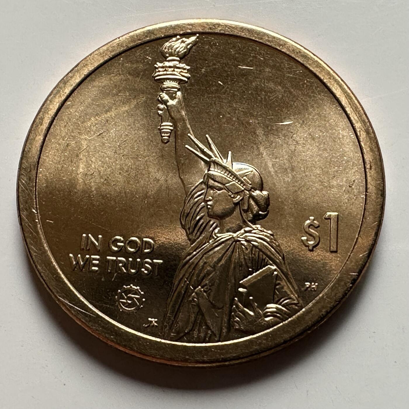 🌹外币初藏🌹🐯2026年第26场  各国纪念币专场 每周二四六晚8️⃣点 接代拍 美国 2021年 创新者系列新罕布什尔州主题 纪念拉尔夫·贝尔家用视频游戏系统的电子娱乐创新成就 1元纪念币