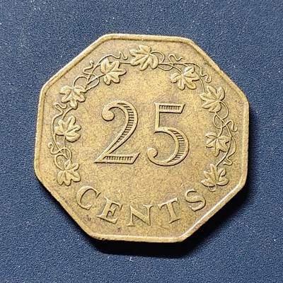 【全场包邮】纯粹捡漏拍510场 - 马耳他1975年八角形25分