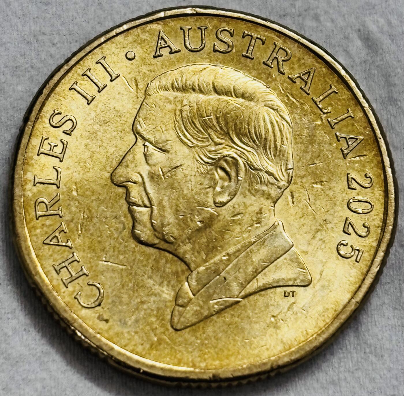 文馨钱币收藏第 296 场，长期接代拍业务 原光品相 2025 年澳大利亚 一元，查尔斯头像少见