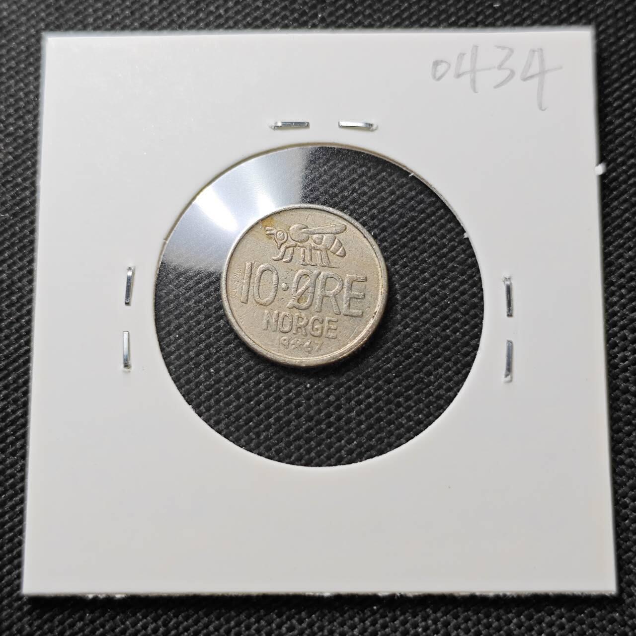 KK钱币收藏小铺   第404期 2月预留时间 周末发货  1967挪威10欧尔