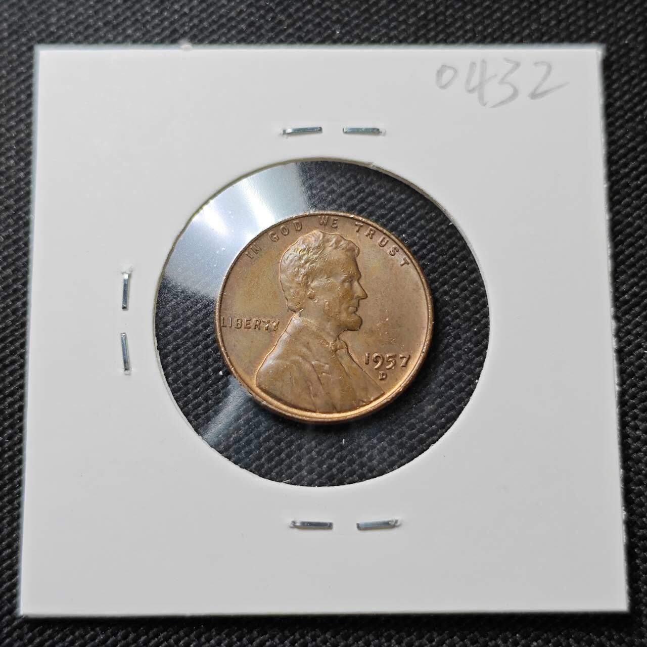 KK钱币收藏小铺   第404期 2月预留时间 周末发货  1959美国麦穗一分铜币