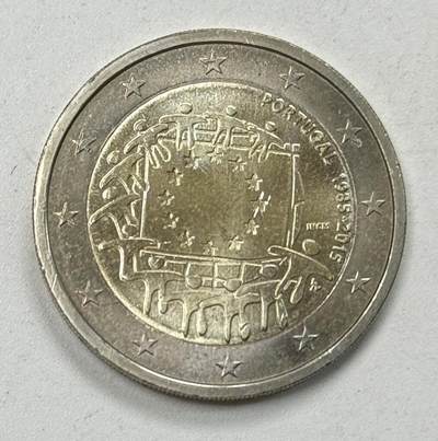 S&S Numismatic世界钱币-拍卖 第122期  - 葡萄牙2015年 欧盟旗帜30周年 2欧元双色纪念币