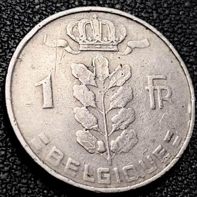 泉币菌-第205场-拍品多 请提前出价 - 1964年 比利时 谷物女神 树叶王冠 1法郎铜镍币