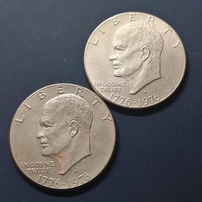 【全场包邮】纯粹捡漏拍510场 - 美国1976年1元独立200周年纪念币2枚一组