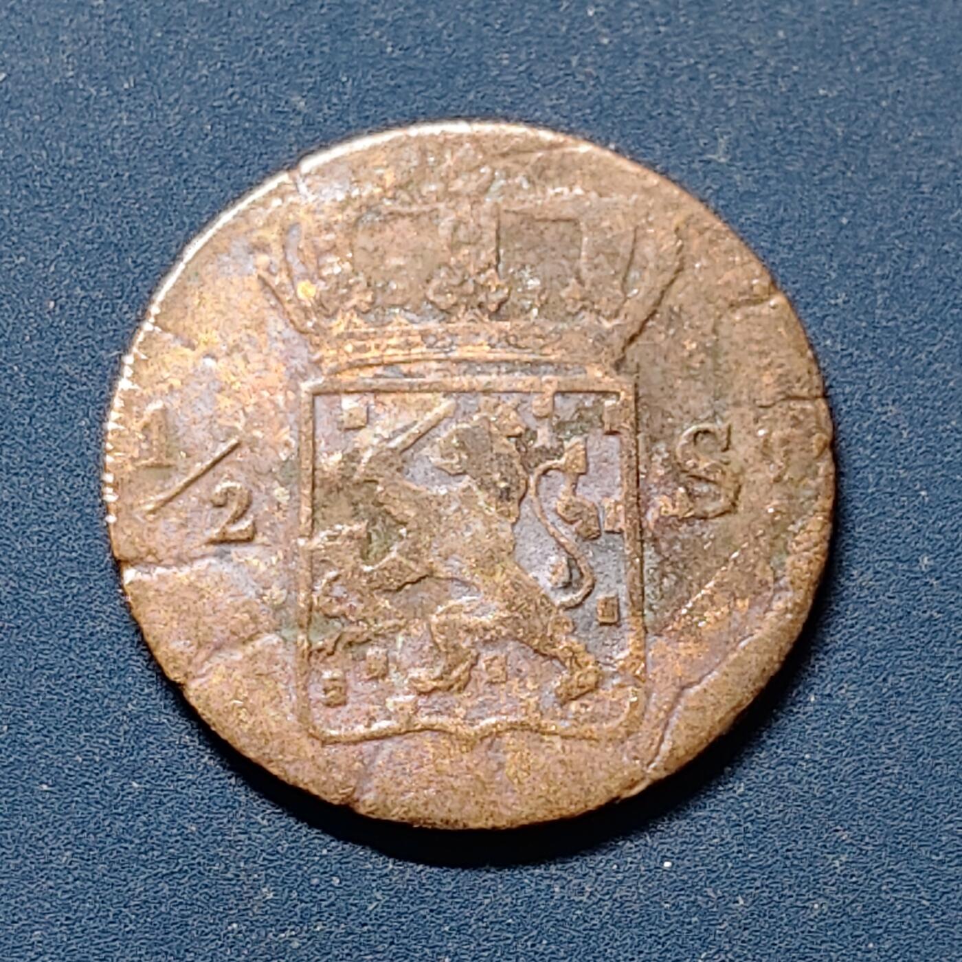 【全场包邮】纯粹捡漏拍510场 荷属东印度1826年1/2斯图伊弗铜币