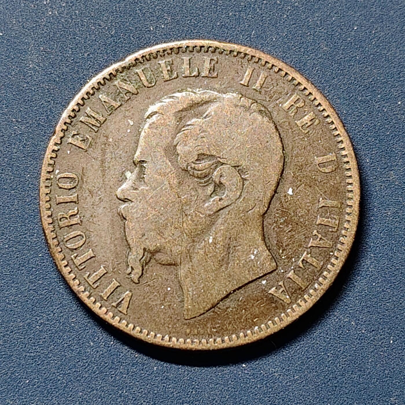 【全场包邮】纯粹捡漏拍510场 意大利1866年艾曼努尔二世10分铜币