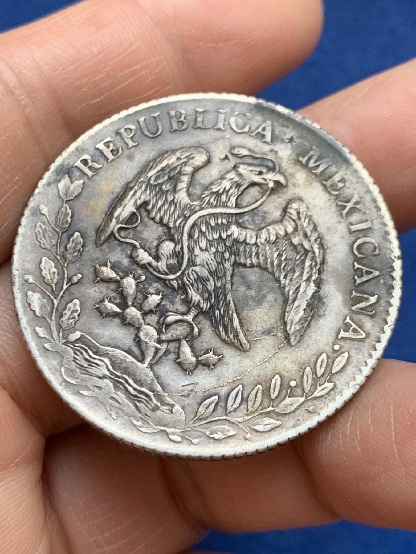 《竞宝斋》第468场 周日，周一 2场连拍 （全场包邮）欢迎送拍 墨西哥1886年鹰洋银币 流通品