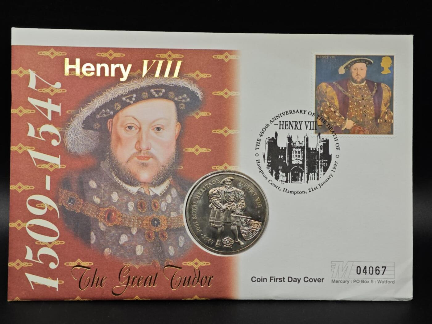  【淘币小摊】限时拍第八百七十八拍   克朗币邮币封场    每周一统一发货 福克兰群岛1996年亨利八世2镑纪念币邮币封