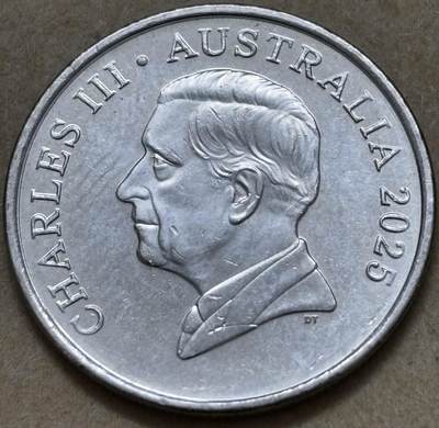 文馨钱币收藏第 296 场，长期接代拍业务 -  原光品相 2025 年澳大利亚 5分，查尔斯头像少见