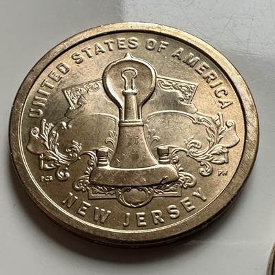 🌹外币初藏🌹🐯2026年第26场  各国纪念币专场 每周二四六晚8️⃣点 接代拍 - 美国 2019年 创新者系列新泽西州主题 纪念爱迪生电灯发明的电力创新成就 1元纪念币