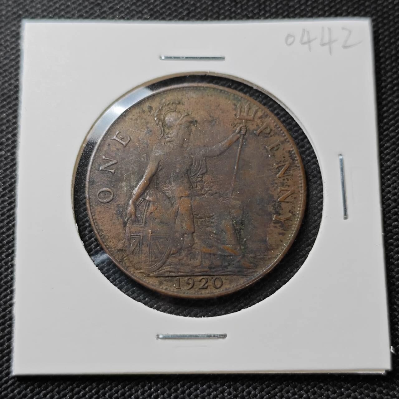 KK钱币收藏小铺   第404期 2月预留时间 周末发货  1920英国1便士铜币