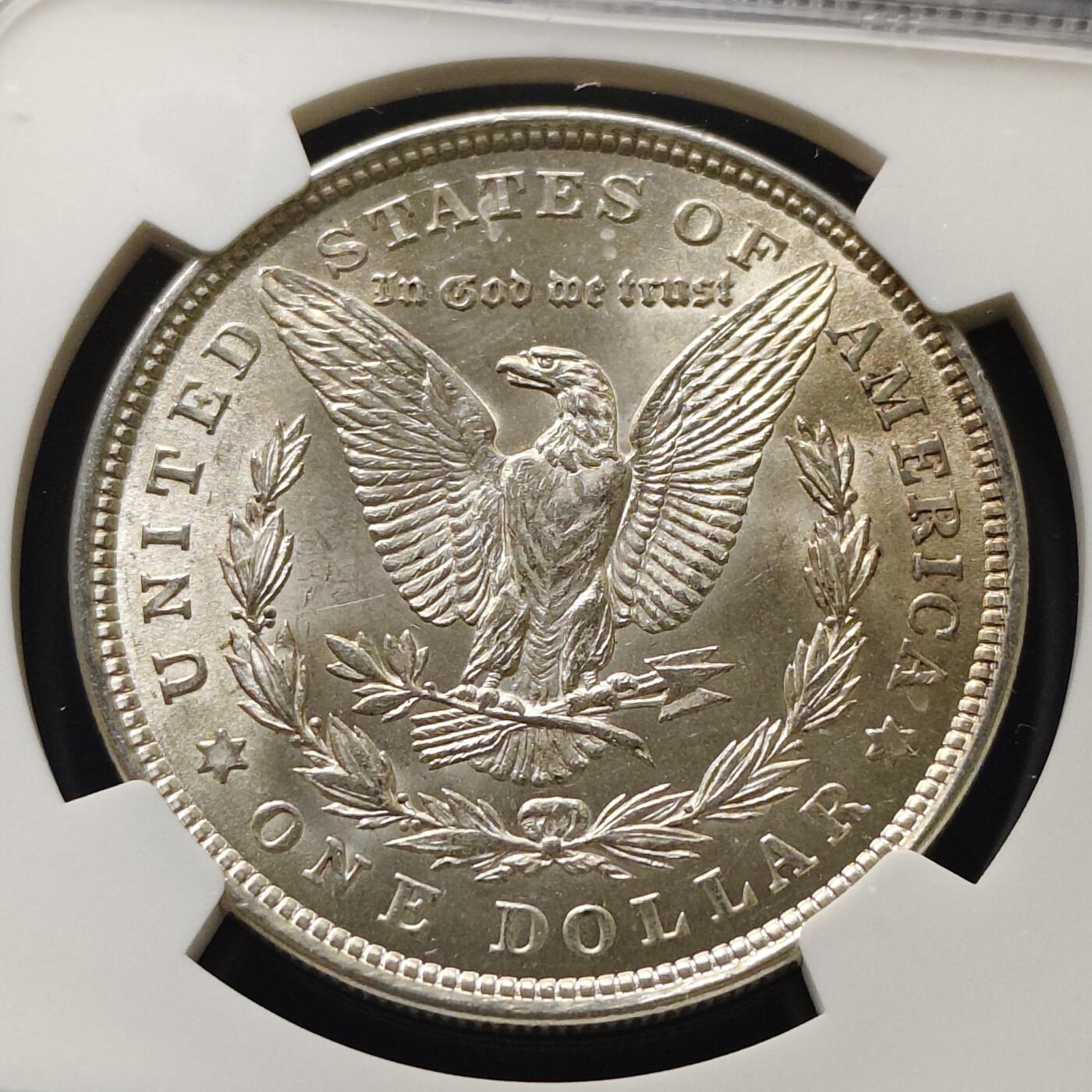 【全场包邮】纯粹捡漏拍511场 美国1921年1元摩根银币【38.1毫米26.73克90%】-NGC MS62