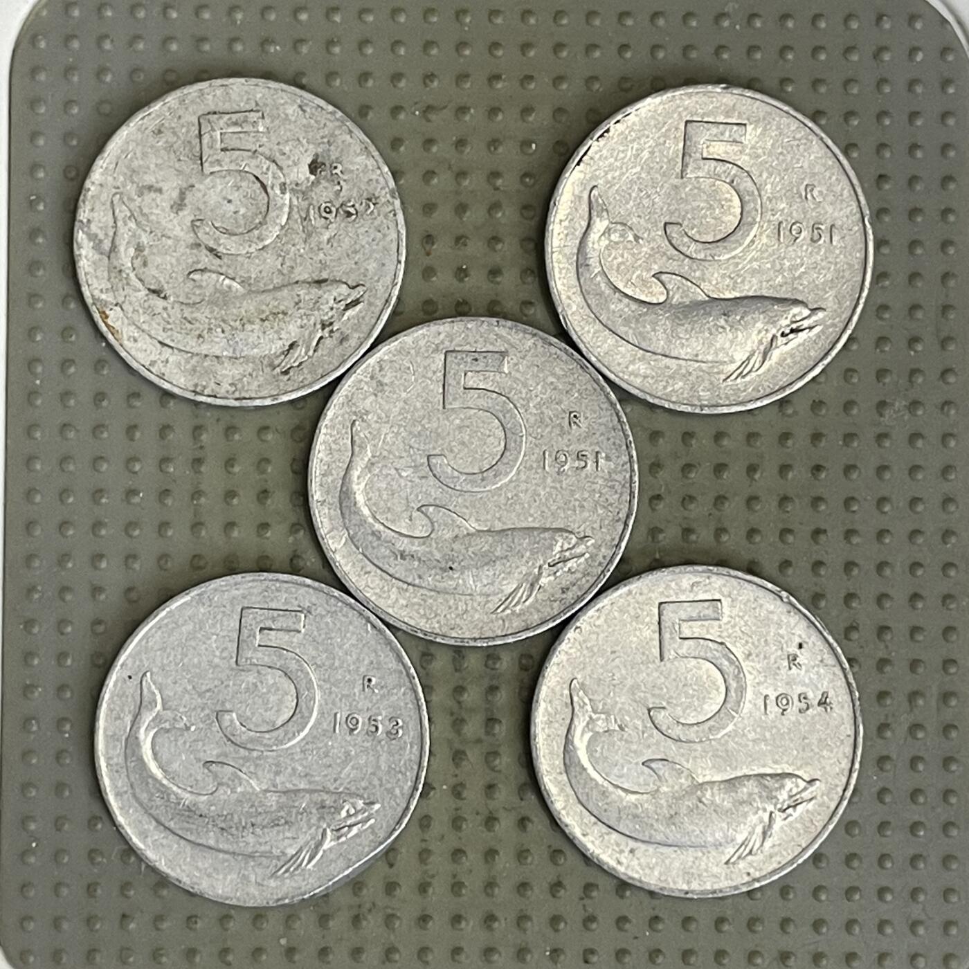 2026年第30场各国散币拍卖（总第180场） 意大利5里拉铝币5枚