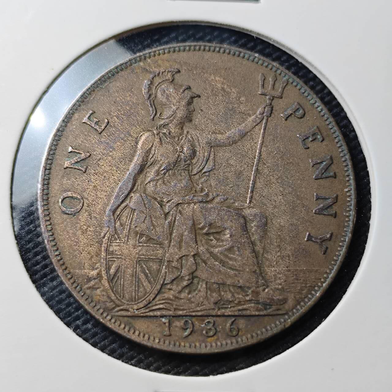 KK钱币收藏小铺   第404期 2月预留时间 周末发货  1936英国1便士铜币