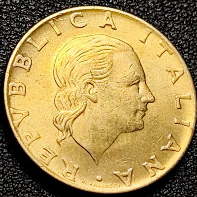 泉币菌-第206场-拍品多 请提前出价 意大利1979年 200里拉 丰收女神 齿轮 铝青铜币 24mm