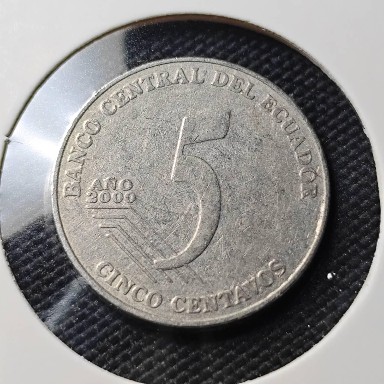 KK钱币收藏小铺   第404期 2月预留时间 周末发货  厄瓜多尔5分