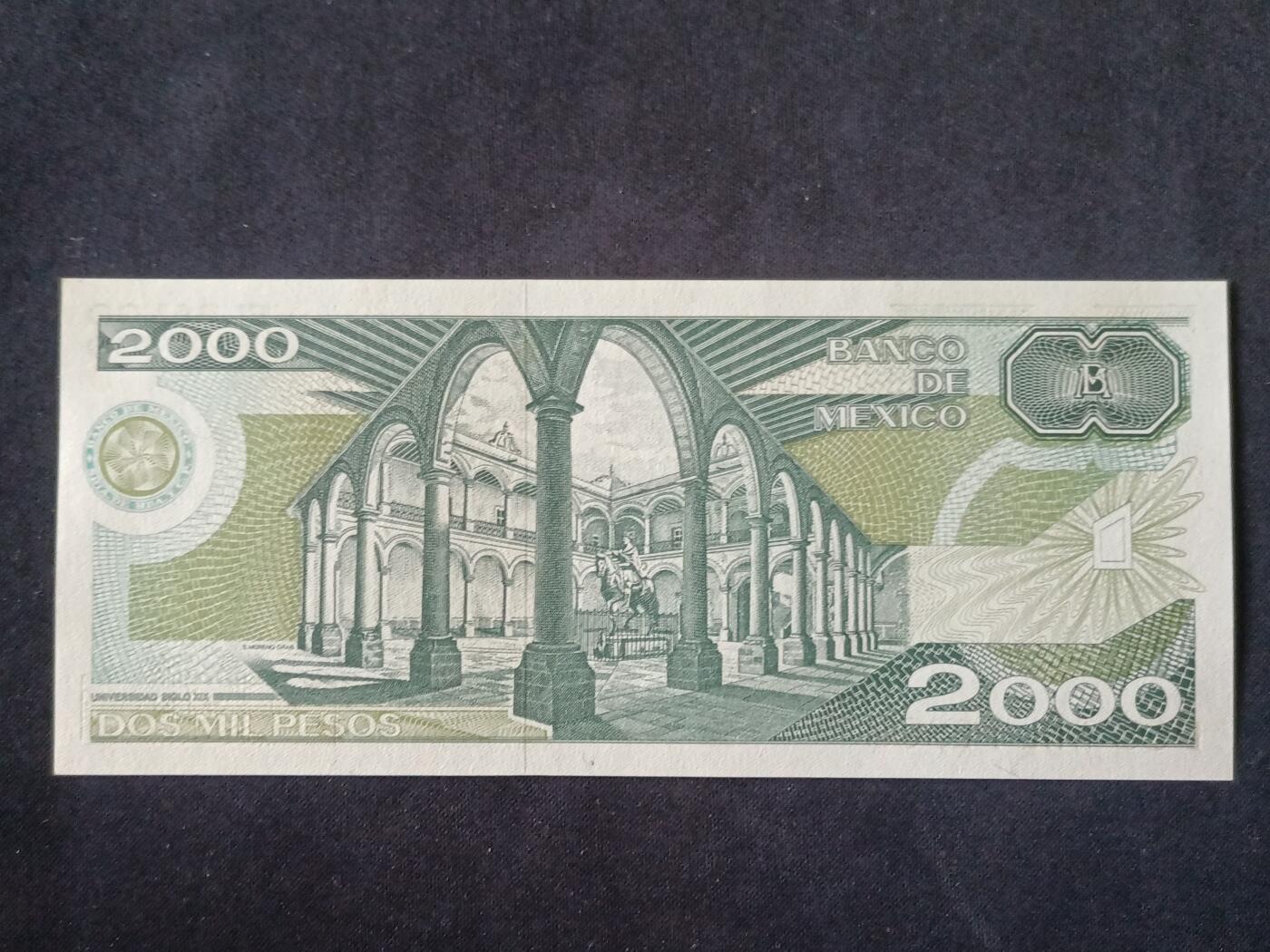 【游宝拍卖】丙午马年第10期 墨西哥-2000比索【1989年 全新UNC】