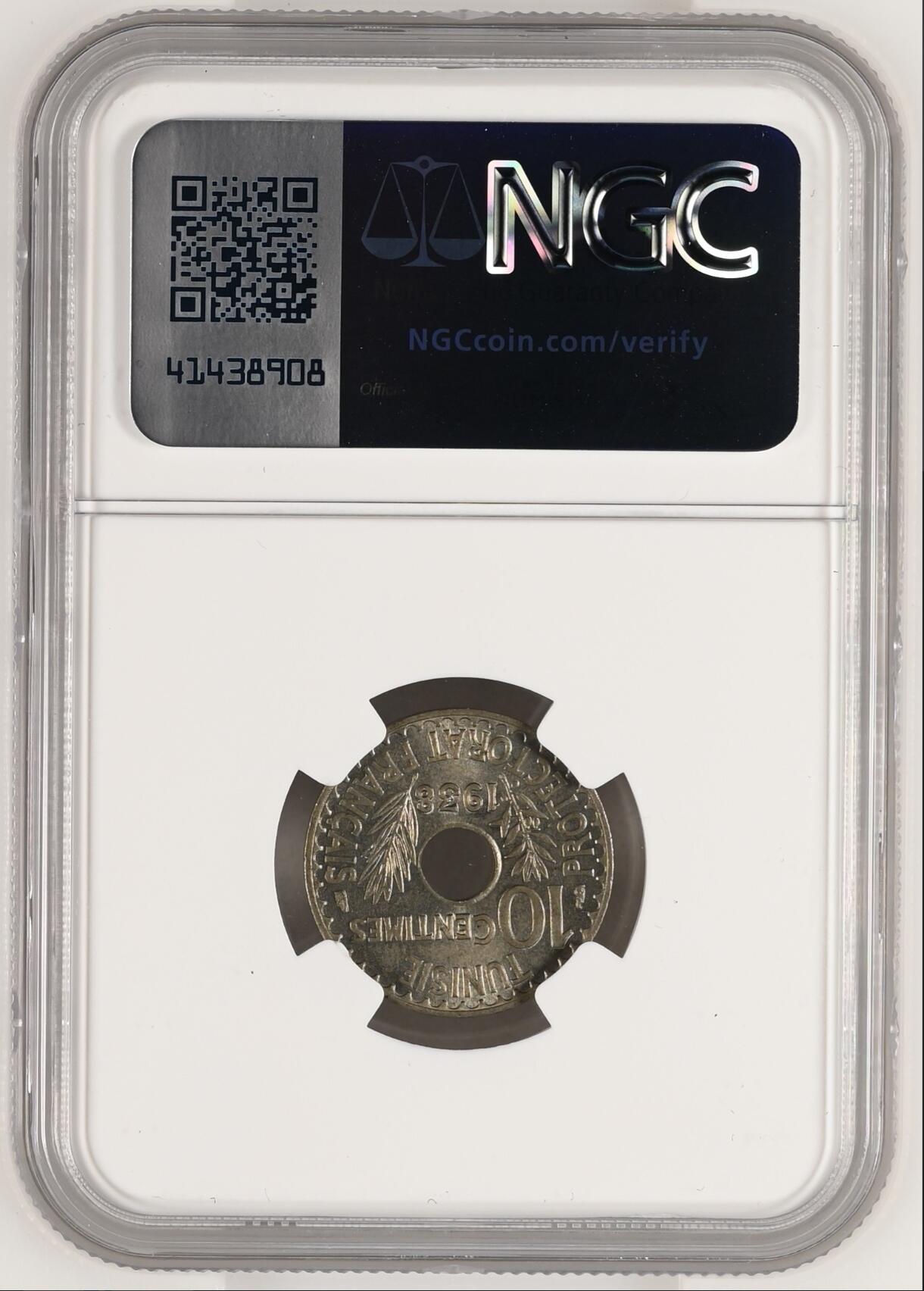 1938法属突尼斯圆孔10分